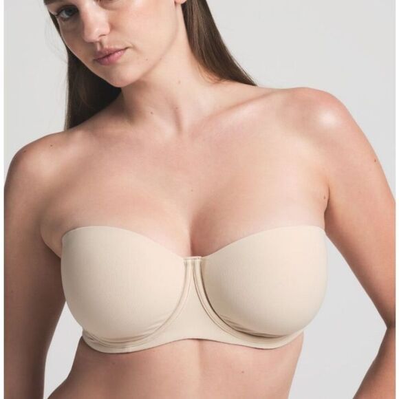 Skims Fits Everybody Strapless Bra 32 D Sand - Picture 1 of 8